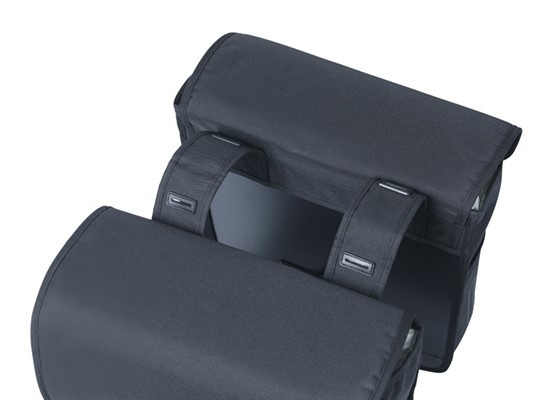 Sakwa podwójna BASIL GO DOUBLE BAG 32L, Universal Bridge System, solid black (NEW)