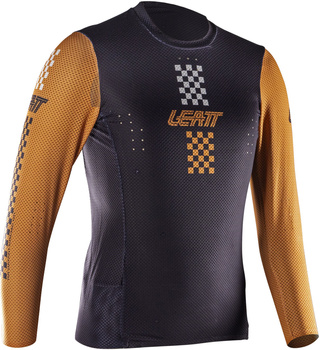 Koszulka dziecięca z długim rękawem Leatt MTB Gravity 4.0 Junior (czarno-brązowa)