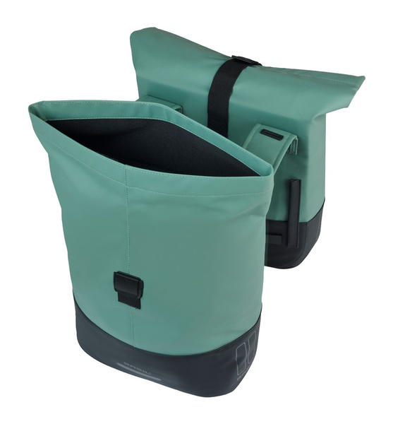 Sakwa na bagażnik podwójna Basil Cove (srebrnozielono-czarna 28-32 litry)