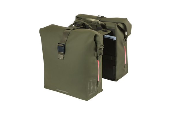 Sakwa na bagażnik podwójna Basil Soho Double Pannier Bag Nordlicht MIK Moss Green (41 litrów)