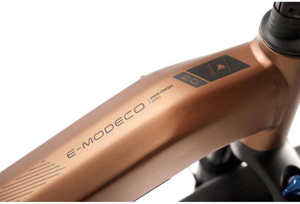 Rower miejski elektryczny Romet e-Modeco URB 2.0 540 Wh (brązowo-czarny 2024)