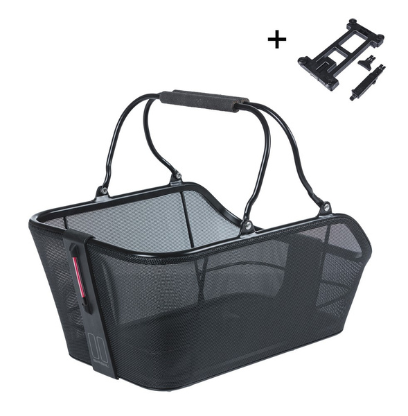 Kosz tylny na bagażnik BASIL CENTO TECH FIBER NORDLICHT MIK, MIK System (ready to go) alumninium solid black (WYPRZEDAŻ -50%)