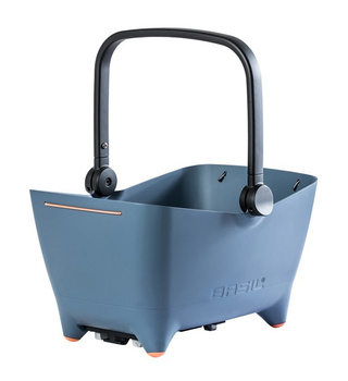 Kosz tylny na bagażnik BASIL BUDDY DOG BICYCLE BASKET REAR MIK, MIK system (ready to go), Adapter Plate 2.0 (blokada), plastik, poduszka, faded denim (NEW)