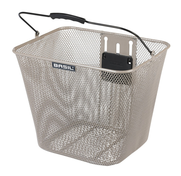 Kosz na kierownicę BASIL BILBAO KF, KF System (bez uchwytu), mocowanie przenośne, stalowy nude metallic (NEW)