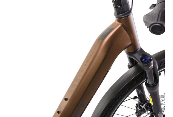 Rower miejski elektryczny Romet e-Modeco URB 2.0 540 Wh (brązowo-czarny 2024)