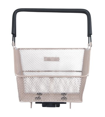 Kosz tylny na bagażnik BASIL CENTO MIK, MIK System (ready to go), Adaptor Plate 2.0 (blokada), stalowy nude metallic (NEW).