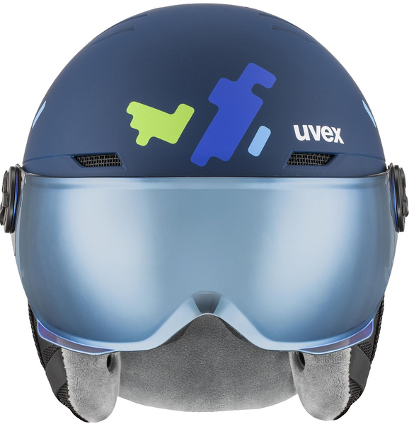 Kask narciarski dziecięcy Uvex Rocket Jr. Visor (niebieski)