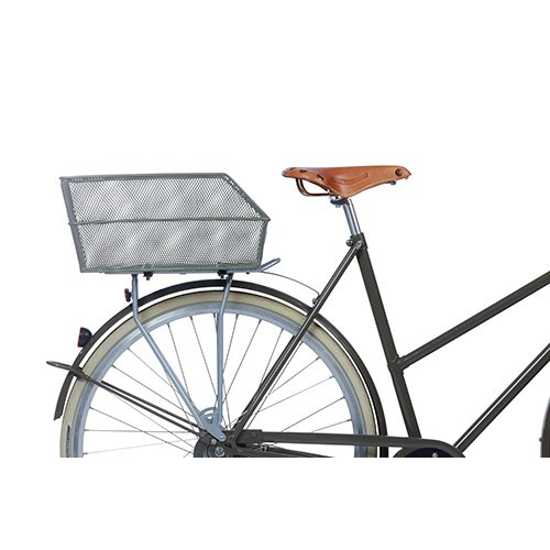 Kosz tylny na bagażnik BASIL CENTO FM, FIXED MOUNTED, mocowanie stałe, stalowy olive green (NEW)