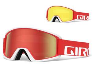 Gogle juniorskie zimowe GIRO SEMI RED WHITE APEX (soczewka AMBER SCARLET i kolorowa YELLOW) 