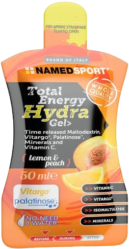 Żel NAMEDSPORT Total Energy Hydra (cytryna-brzoskwinia 50 ml)